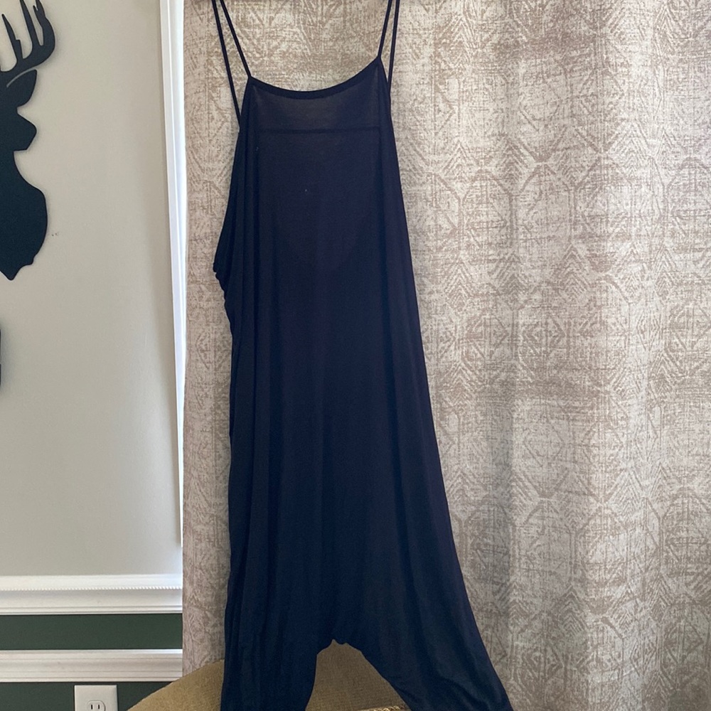 Free People Black Lightweight Harrem Leg Jumpsuit
